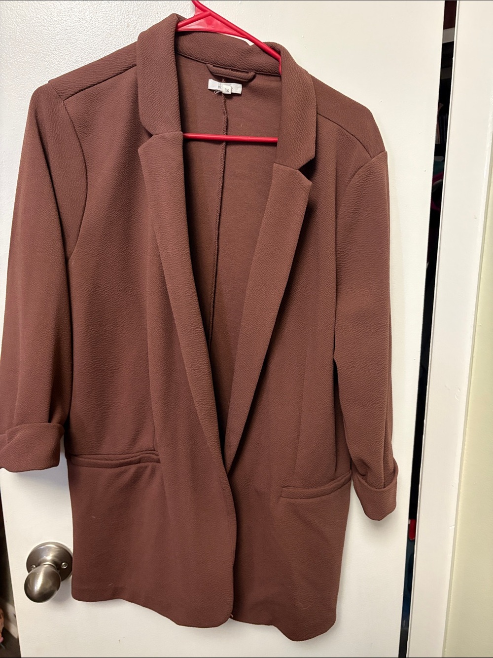 Maurices Chocolate Brown Open-Front Blazer
